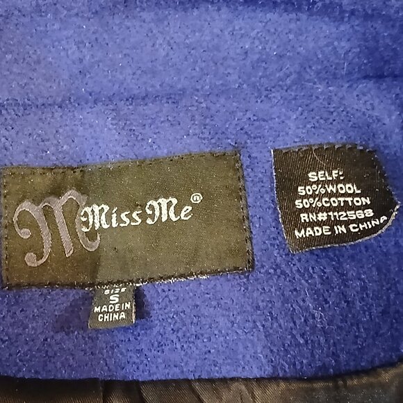 MISS ME Wool Blend Electric Blue Peacoat S - Picture 8 of 10